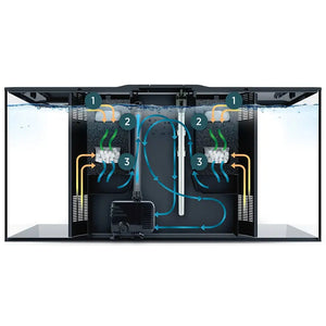 Fluval Flex 123L aquarium tank, twin filter layout.