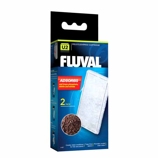 Fluval U2 Poly-Clear cartridge, 2-pack