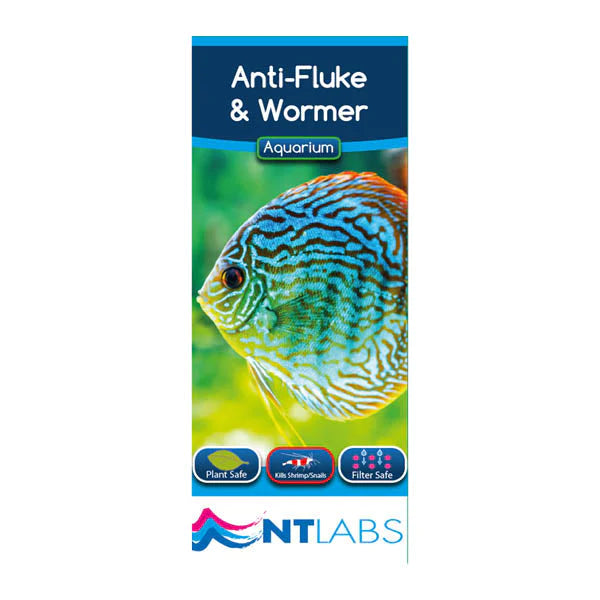 NT Labs Anti-Fluke and Wormer aquarium fish treatment.